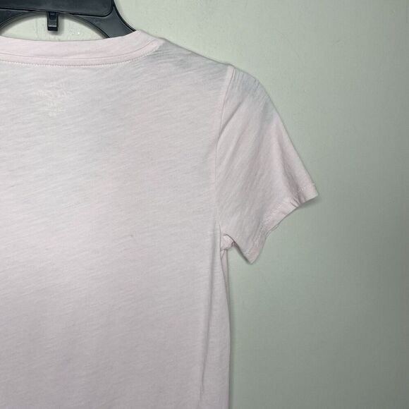 J.CREW Top Womens XS Pink Slub Cotton V-Neck Tee NEW Slim-Fit H5967 - Picture 8 of 14